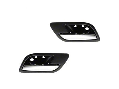 Interior Door Handles; Rear; Chrome and Black (07-13 Sierra 1500 Crew Cab)