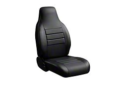 Fia LeatherLite Series Front Seat Covers; Black (19-25 Sierra 1500 w/ Bucket Seats)