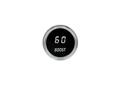 LED Analog Bargraph Boost Gauge with Chrome Bezel; 2-1/16-Inch; White; 0-60 PSI (Universal; Some Adaptation May Be Required)