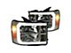 LED Bar Factory Style Headlights; Chrome Housing; Smoked Lens (07-13 Sierra 1500)