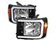 LED Bar Factory Style Headlights; Matte Black Housing; Clear Lens (07-13 Sierra 1500)
