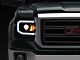 LED DRL Projector Headlights; Black Housing; Clear Lens (14-18 Sierra 1500 w/ Factory Halogen Headlights)
