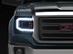 LED DRL Projector Headlights; Black Housing; Clear Lens (14-18 Sierra 1500 w/ Factory Halogen Headlights)