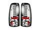 LED Tail Lights; Chrome Housing; Clear Lens (99-06 Sierra 1500 Fleetside)