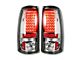 LED Tail Lights; Chrome Housing; Clear Lens (99-06 Sierra 1500 Fleetside)