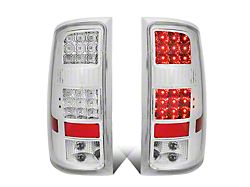 LED Tail Lights; Chrome Housing; Clear Lens (07-13 Sierra 1500)