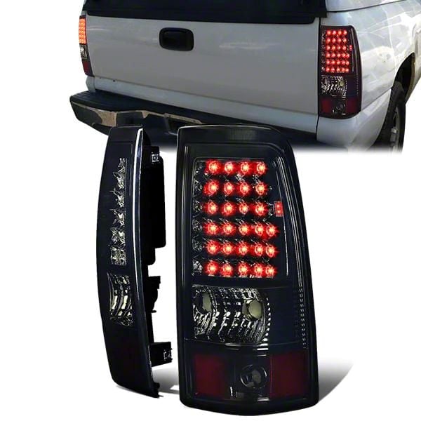 Sierra 1500 LED Tail Lights; Chrome Housing; Smoked Lens (03-06 Sierra