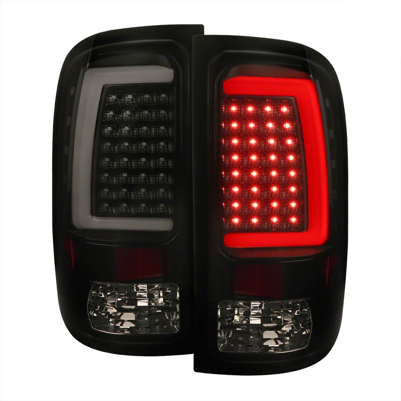 Sierra 1500 LED Tail Lights; Gloss Black Housing; Smoked Lens (07-13 ...