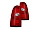 LED Tail Lights; Chrome Housing; Red/Clear Lens (99-03 Sierra 1500 Fleetside)