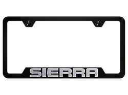 Sierra Laser Etched Cut-Out License Plate Frame; Black (Universal; Some Adaptation May Be Required)