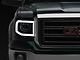 LED Bar Projector Headlights; Black Housing; Clear Lens (14-18 Sierra 1500 w/ Factory Halogen Non-LED DRL Headlights)