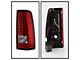 Light Bar Style LED Tail Lights; Chrome Housing; Red Clear Lens (99-06 Sierra 1500 Fleetside)