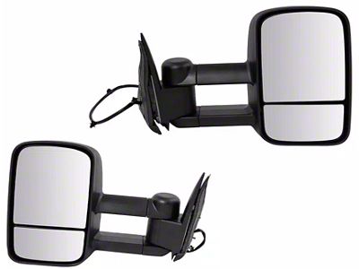 Manual Heated Towing Mirrors; Textured Black (03-06 Sierra 1500)