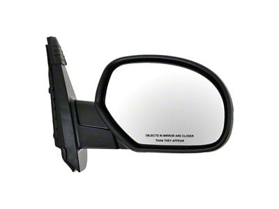 Manual Mirror; Textured Black; Passenger Side (07-13 Sierra 1500)