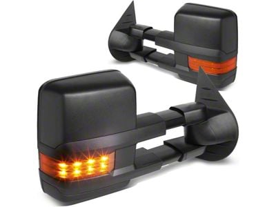 Manual Towing Mirrors with Amber LED Turn Signals Black (07-13 Sierra 1500)