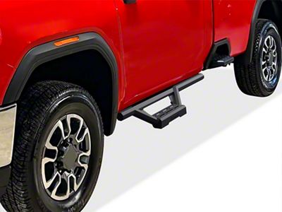 Octagon Tube Drop Style Nerf Side Step Bars; Black (19-24 Sierra 1500 Regular Cab)