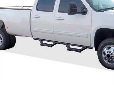 Octagon Tube Drop Style Nerf Side Step Bars; Black (04-06 Sierra 1500 Crew Cab)