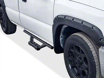 Octagon Tube Drop Style Nerf Side Step Bars; Black (99-06 Sierra 1500 Regular Cab)