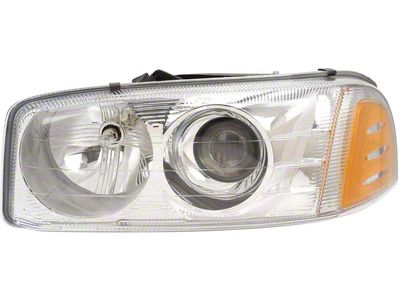 OE Style Headlight; Chrome Housing; Clear Lens; Driver Side (01-06 Sierra 1500)