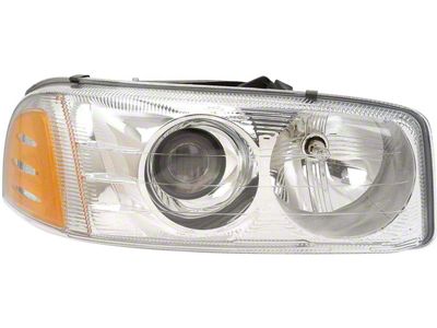 OE Style Headlight; Chrome Housing; Clear Lens; Passenger Side (01-06 Sierra 1500)