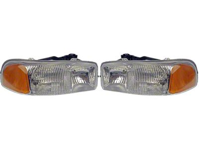 OE Style Headlights; Chrome Housing; Clear Lens (99-06 Sierra 1500)