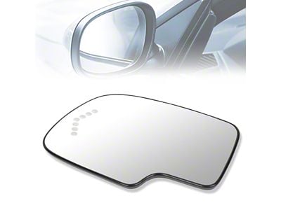 OE Style Mirror Glass with Turn Signal Indicator; Driver Side (03-06 Sierra 1500)