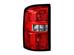 OE Style Tail Light; Chrome Housing; Red/Clear Lens; Driver Side (14-18 Sierra 1500 w/ Factory Halogen Tail Lights)