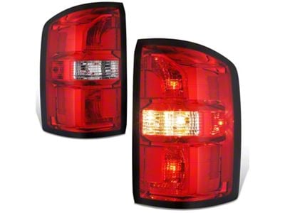 OE Style Tail Lights; Chrome Housing; Clear Lens (14-15 Sierra 1500)