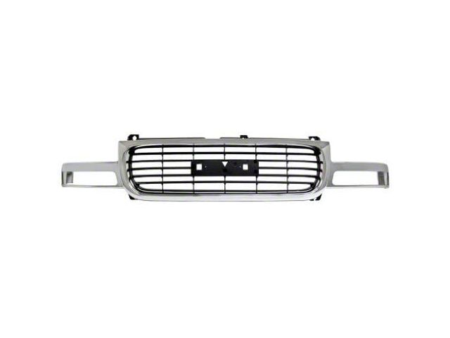 OE Style Upper Replacement Grille; Chrome/Black (99-02 Sierra 1500)