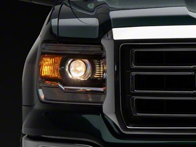 OEM Style Headlight; Chrome Housing; Clear Lens; Driver Side (14-18 Sierra 1500 w/ Factory Halogen Headlights)