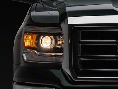 OEM Style Headlight; Chrome Housing; Clear Lens; Passenger Side (14-18 Sierra 1500 w/ Factory Halogen Headlights)