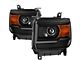 OEM Style Headlights; Black Housing; Clear Lens (14-18 Sierra 1500 w/ Factory Halogen Headlights)