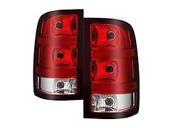 OEM Style Tail Lights; Chrome Housing; Red Lens (07-13 Sierra 1500)