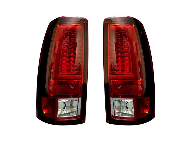 OLED Tail Lights; Chrome Housing; Red Lens (99-06 Sierra 1500 Fleetside)