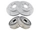 Performance Drilled and Slotted 6-Lug Rotors with Drums; Front and Rear (07-08 Sierra 1500 w/ Rear Drum Brakes)
