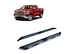 Pinnacle Running Boards; Black and Silver (19-25 Sierra 1500 Crew Cab)