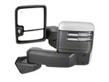 Powered Adjustable Heated Manual Extendable Towing Mirrors with Clear LED Turn Signals; Chrome (19-25 Sierra 1500)