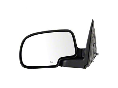 Powered Heated Manual Folding Mirror; Flat Black; Driver Side (03-06 Sierra 1500)