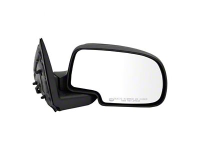 Powered Heated Manual Folding Mirror; Flat Black; Passenger Side (03-06 Sierra 1500)