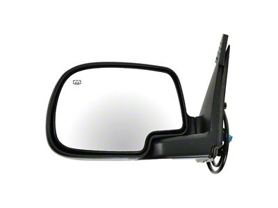 Powered Heated Mirror; Gloss Black; Driver Side (03-06 Sierra 1500)