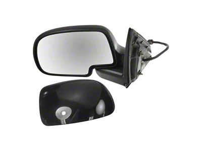 Powered Heated Mirror with Puddle Light; Gloss Black; Driver Side (03-06 Sierra 1500)