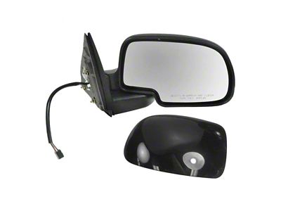 Powered Heated Mirror with Puddle Light; Gloss Black; Passenger Side (03-06 Sierra 1500)