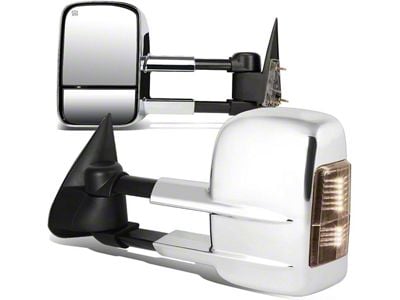 Powered Towing Mirrors with Smoked Turn Signals; Chrome (03-06 Sierra 1500)