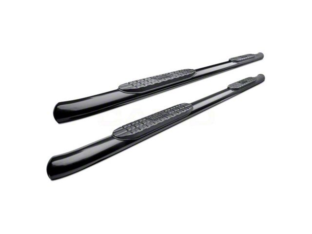 Pro Traxx 4-Inch Oval Side Step Bars; Black (19-24 Sierra 1500 Double Cab)