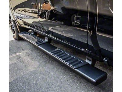 R7 Nerf Side Step Bars; Black (19-24 Sierra 1500 Double Cab)