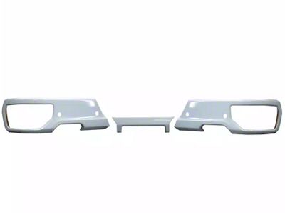 Rear Bumper Cover; Olympic White (19-24 Sierra 1500 w/ Factory Dual Exhaust)