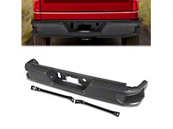 Rear Bumper; Not Pre-Drilled for Backup Sensors; Black (19-25 Sierra 1500 w/o Factory Dual Exhaust)