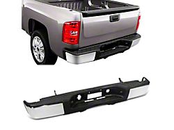 Rear Bumper; Not Pre-Drilled for Backup Sensors; Chrome (07-13 Sierra 1500)