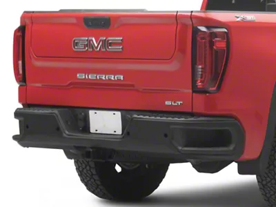 Rear Bumper; Pre-Drilled for Backup Sensors; Black (19-25 Sierra 1500 w/o Factory Dual Exhaust)