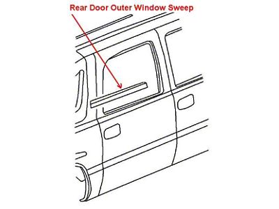 Rear Window Sweep; Outer Passenger Side (04-06 Sierra 1500 Crew Cab)